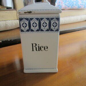 VTG CERAMIC RICE CANISTER W/LID, MADE IN GERMANY